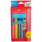 LAPIS DE COR FABER CASTELL KIT 12+2 CORES GRIP