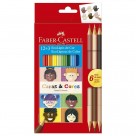 LAPIS DE COR FABER CASTELL KIT 12+3 CORES CARAS E CORES